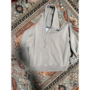 BRANDY MELVILLE Christy Hoodie Oversized Full-Zip Jacket Tan Excellent Condition